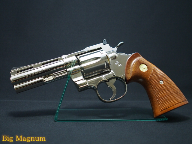 【タナカ】 コルトパイソン 4インチ Rモデル ニッケルフィニッシュ